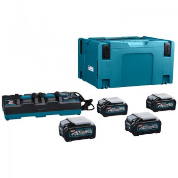 Bộ pin sạc 40V Makita 191U28-6 (BL4040x4 + DC40RB + MAKPAC)