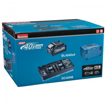 Bộ pin sạc 40V Makita 191U28-6 (BL4040x4 + DC40RB + MAKPAC)