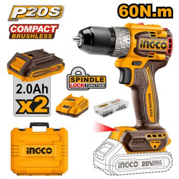 Máy khoan pin 20V Ingco CDLI20602 (2 Pin 2.0Ah & 1 Sạc)