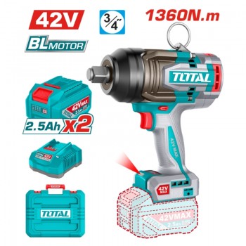 Máy siết bulong dùng pin 42V 1360Nm Total TIWLI421362 (2 pin & sạc)