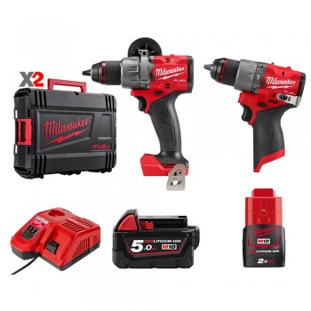 SPECIAL COMBO 1 - Máy Khoan M18 FPD3-0X + Máy Khoan Pin M12 FPD2 + Pin 18V/5.0Ah + Pin 12V 2.0Ah + Bộ Sạc 12V-18V