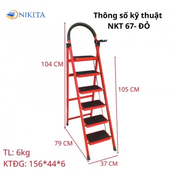 Thang Ghế Khung Sắt 6 bậc 105cm Nikita NKT-67