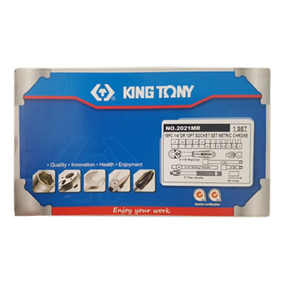 1/4″ bộ tuýp 19 chi tiết hệ mét Kingtony 2021MR