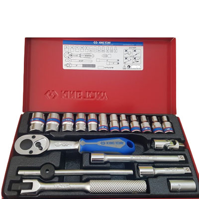 1/4″ bộ tuýp 19 chi tiết hệ mét Kingtony 2021MR