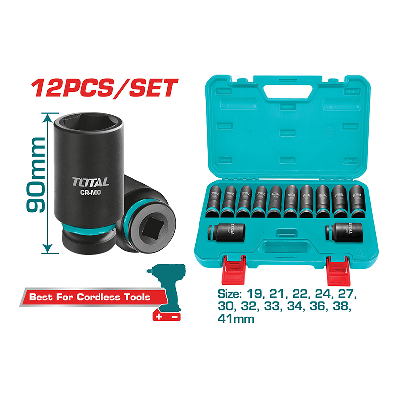 Bộ 12 Đầu Tuýp Lục Giác Sâu 3/4" Total THKISD34126L