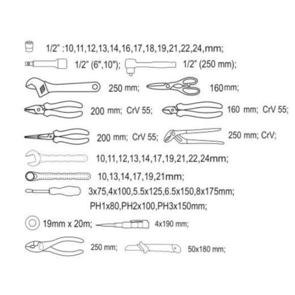 Bộ dụng cụ sử chữa cách điện 1000V 49 chi tiết YATO YT-21295