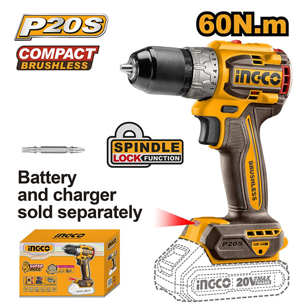 Máy khoan pin 20V Ingco CDLI206021 (Chưa Pin & Sạc)