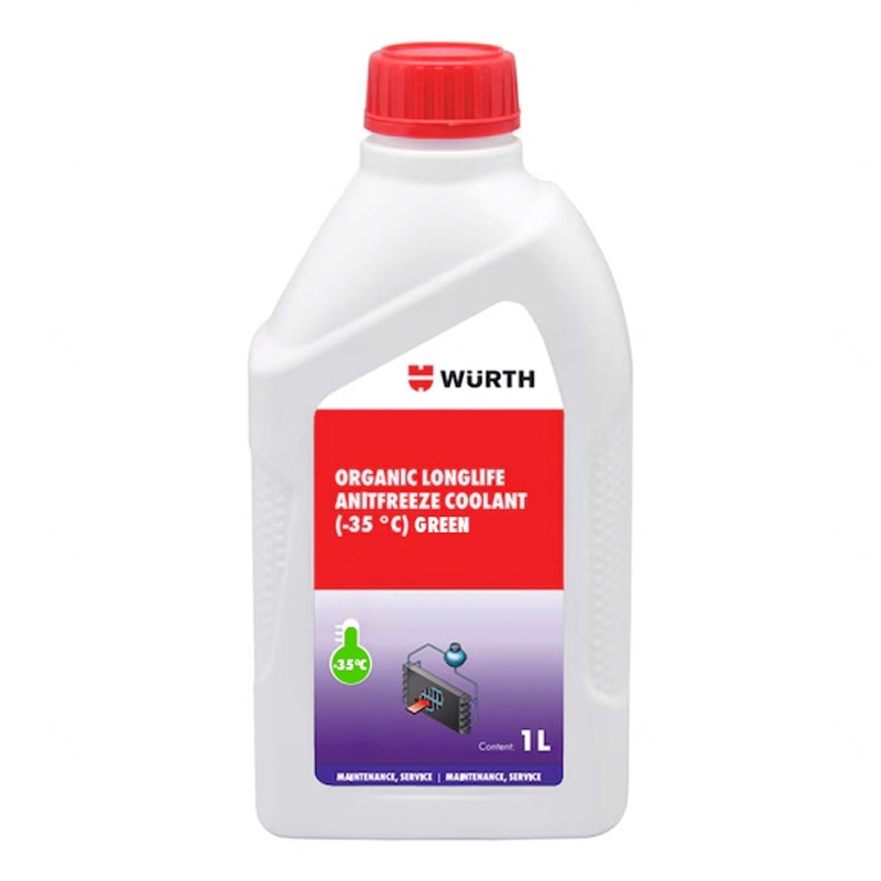 Nước làm mát giải nhiệt cho động cơ Wurth (-35DGR) GREEN 1L