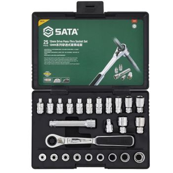 1/4" Bộ tuýp 25 chi tiết cần tự động Sata 09131