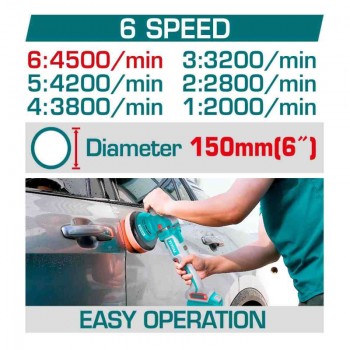 150mm Máy đánh bóng dùng pin 42V Total TAPLI42151 (1 Pin 2.0Ah, 1 Sạc)