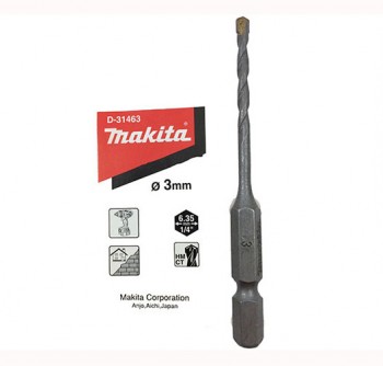 3mm Mũi khoan bê tông chuôi lục giác 1/4" Makita D-31463
