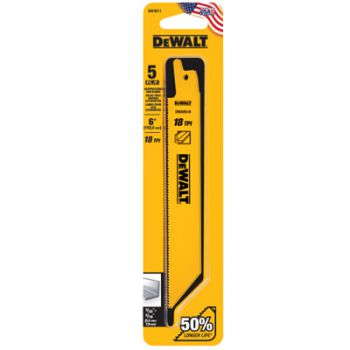 6" Bộ lưỡi cưa kiếm cắt kim loại DeWalt DW4811 (hộp 5 lưỡi)