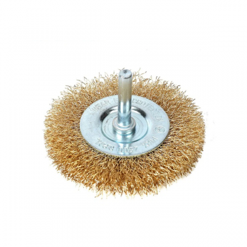 Bàn chải bánh xe dây uốn 64mm với trục 6.3mm Workpro WP407008
