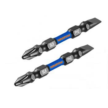 Bộ 2 Mũi bắt vít đóng 2 đầu PH2+SL6 65mm Wadfow WSV3K63