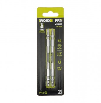 Bộ 2 mũi vít 2 đầu PH2 x 110mm WORX PRO WA1689