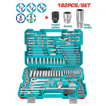 Bộ dụng cụ cơ khí 182 chi tiết Total THKTHP61827