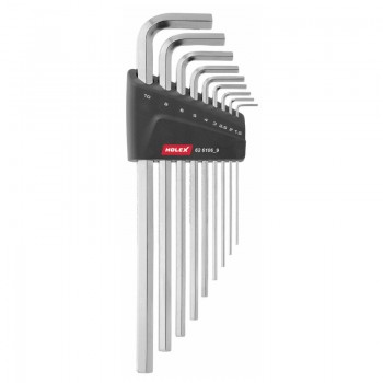 Bộ lục giác đầu bằng dài 9 cái hệ met Holex Germany 626106 9 (Mạ Niken)
