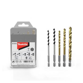 Bộ mũi khoan chuôi lục giác 1/4'' 5 cái/hộp Makita D-31516