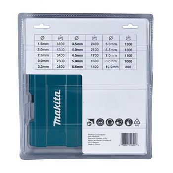 Bộ mũi khoan kim loại 19 Chi tiết HSS-TiN Makita D-67527 (1 - 10mm)