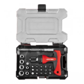 Bộ tuốc nơ vít tự động chữ T và 23 đầu khẩu Amaxtools CBTV24