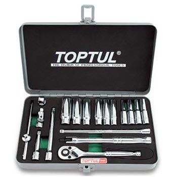 Bộ tuýp bông loại bóng 1/4" 18 món Toptul GCAD1817
