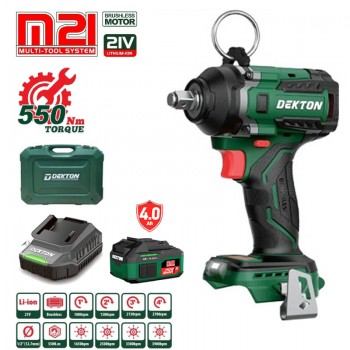 Combo Máy siết bu lông dùng pin 21V Dekton M21-IW550PRO (1 Pin 4.0 Ah, 1 sạc)