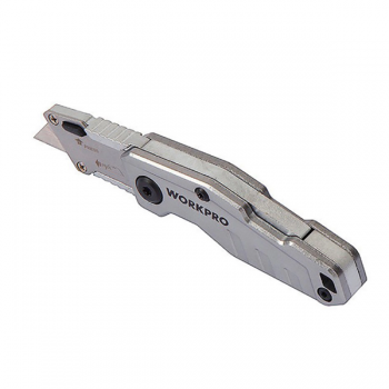 Dao tiện ích mini có lưỡi cắt gấp gọn cán cầm bẳng nhựa mở nhanh Workpro WP211010