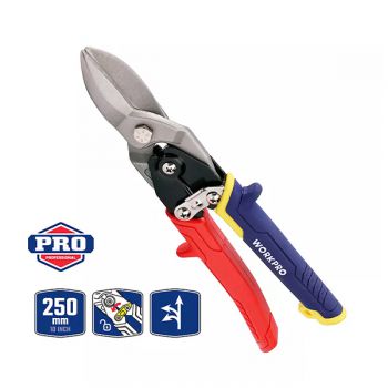 Kéo cắt tôn bằng thép mũi cong trái 250mm 10" Workpro WP214020