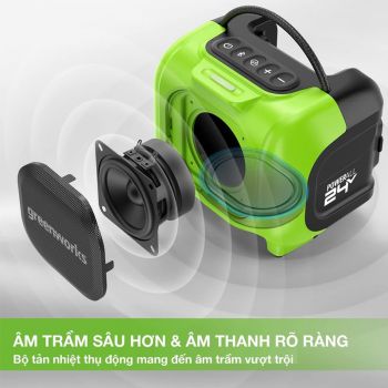 Loa Bluetooth nhỏ gọn di động 24V Greenworks PAG901