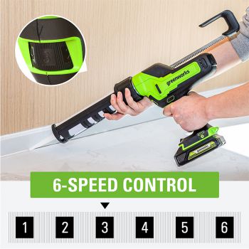 Máy bắn silicone dùng Pin 24V Greenworks ‎‎‎3503102