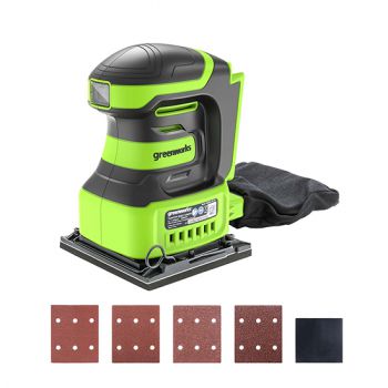 Máy chà giấy nhám vuông dùng pin 24V Greenworks ‎QUG301 (Chưa pin & sạc)