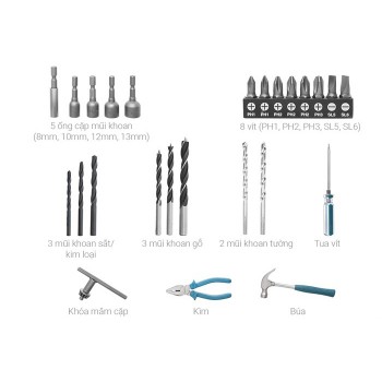 Máy khoan búa 26 phụ kiện Makita M8103KX2B