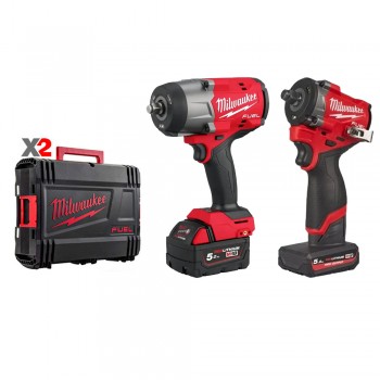 SPECIAL COMBO 4 - Máy siết bu lông M18 FHIW2F12 + Máy siết bu lông M12 FIW2F12 + Pin 12V 5.0Ah + Pin 18V/5.0Ah
