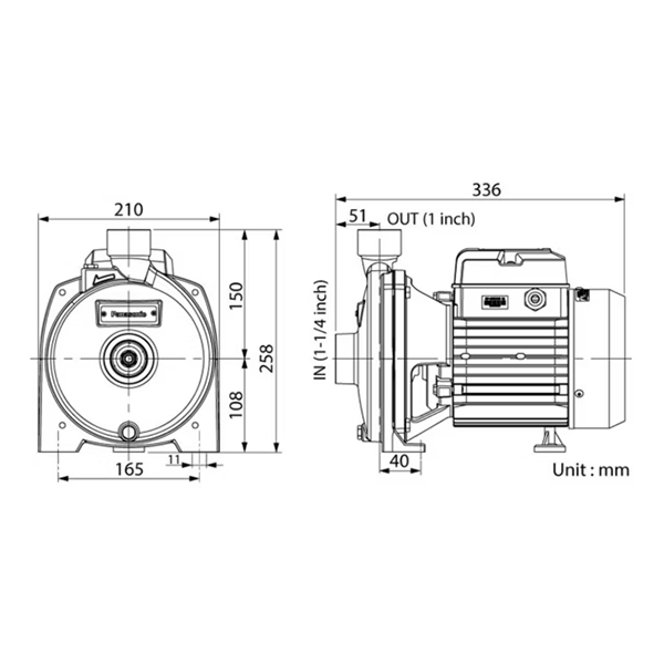 1.5 Hp Máy bơm nước ly tâm Panasonic GP-15HCN1SVN