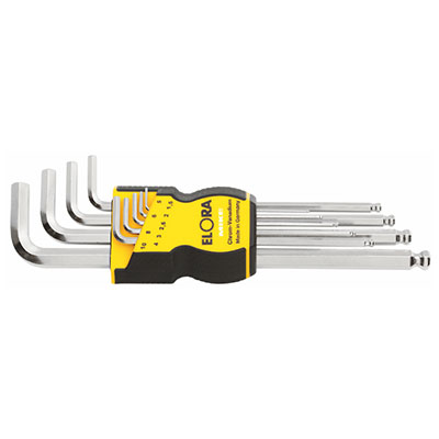Bộ lục giác đầu bi 9 cây loại dài 1.5mm – 10mm ELORA 159SKU