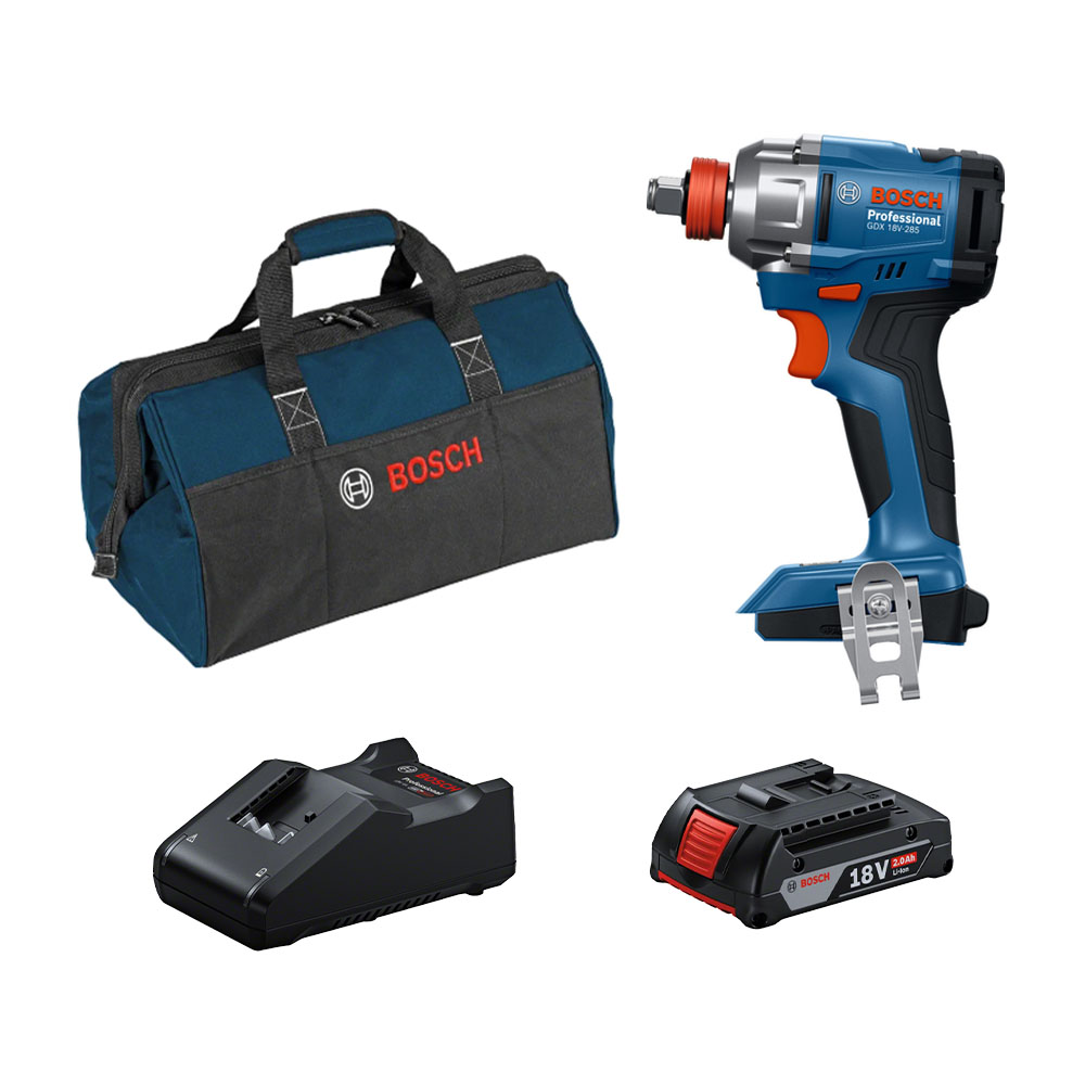 Combo Máy vặn vít và bu lông Bosch GDX 18V-285 + 1 Pin 2.0Ah + 1 Sạc Nhanh