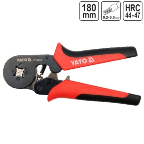 Kìm bấm cos pin rỗng 0.2-6mm2 180mm Yato YT-2240