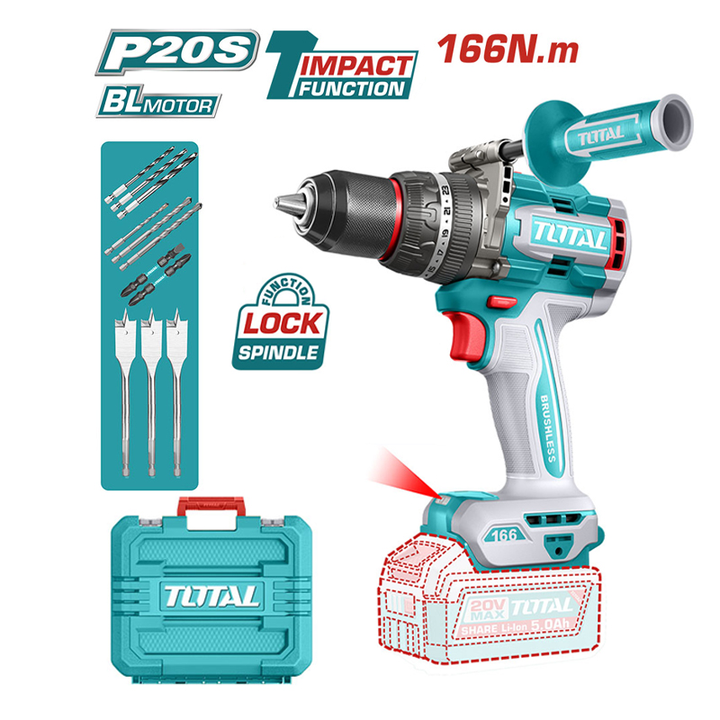 Máy khoan động lực 166 N.m dùng pin 20V Total TIDLI2016681 (Chưa Pin & Sạc)