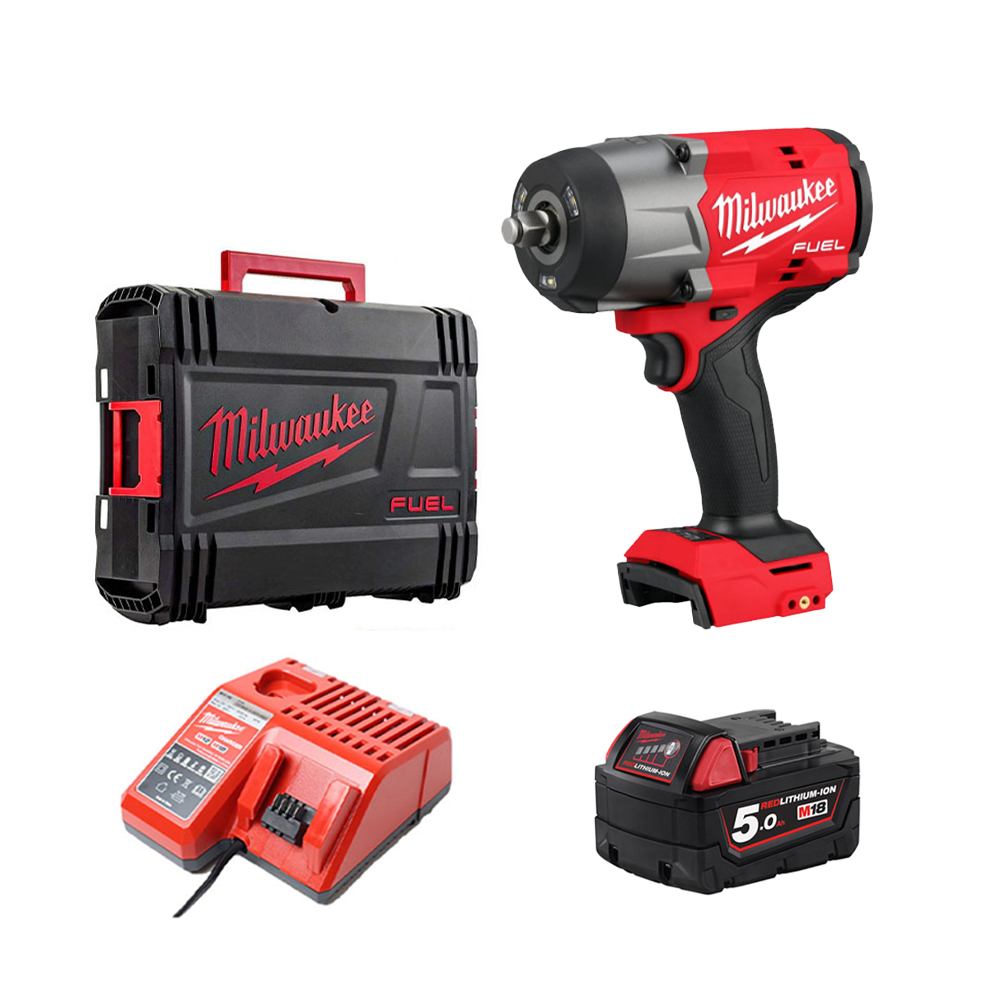 RED Combo 2 Milwaukee - Máy vặn bu lông M18 FHIW2F12 + 1 Pin 5.0Ah + 1 Sạc