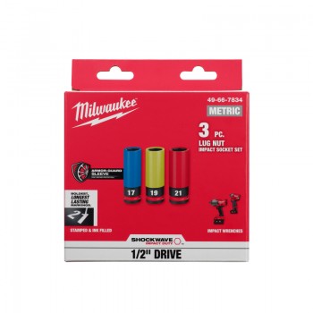 Bộ 3 đầu tuýp bu lông 1/2" 17,19,21mm Milwaukee 49-66-7834