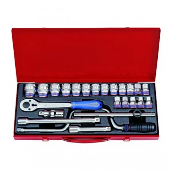Bộ dụng cụ đầu tuýp 1/2 inch 10-32 mm, 24 chi tiết KingTony 4325MR