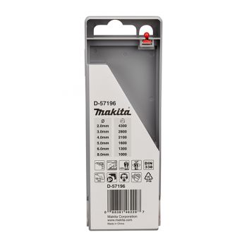 Bộ mũi khoan kim loại 6 chiếc HSS-G Makita D-57196 (1.5-6.5mm)