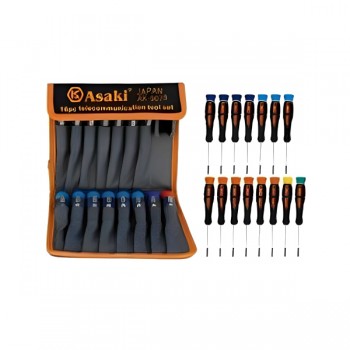 Bộ tua vít viễn thông 16 chi tiết Asaki AK-9078