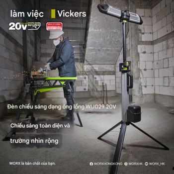 Đèn công trường làm việc dạng ống lồng WORX WU029.9