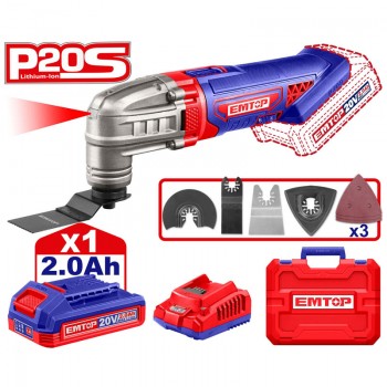 Máy cắt rung dùng pin 20V Emtop ELMF20221 (1 Pin 2.0Ah, 1 Sạc)