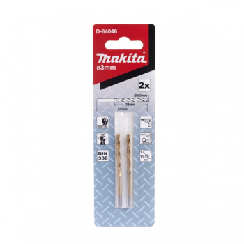 MŨI KHOAN SẮT HSS-TIN ( LOẠI KINH TẾ) 3MM MAKITA D-64048