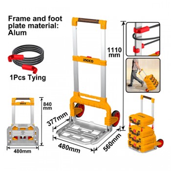 Xe đẩy gấp gọn nhôm cao cấp INGCO HHWB61201