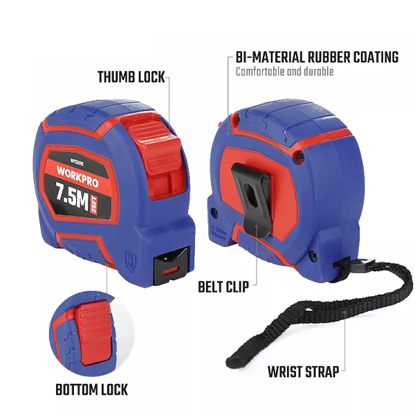 Thước cuộn tráng nylon 7.5mx25mm Workpro WP261010