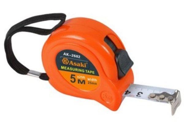 Thước kéo nền trắng 10m x 25mm Asaki AK-2686