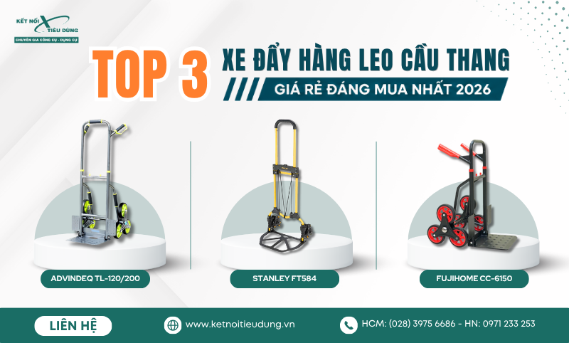Top 3 Xe Đẩy Hàng Leo Cầu Thang Giá Rẻ Đáng Mua Nhất 2026